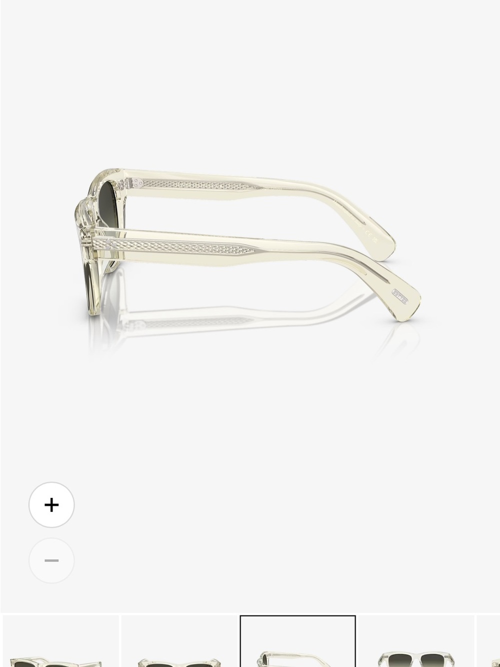 Oliver Peoples Clear Cream Square Sunglasses